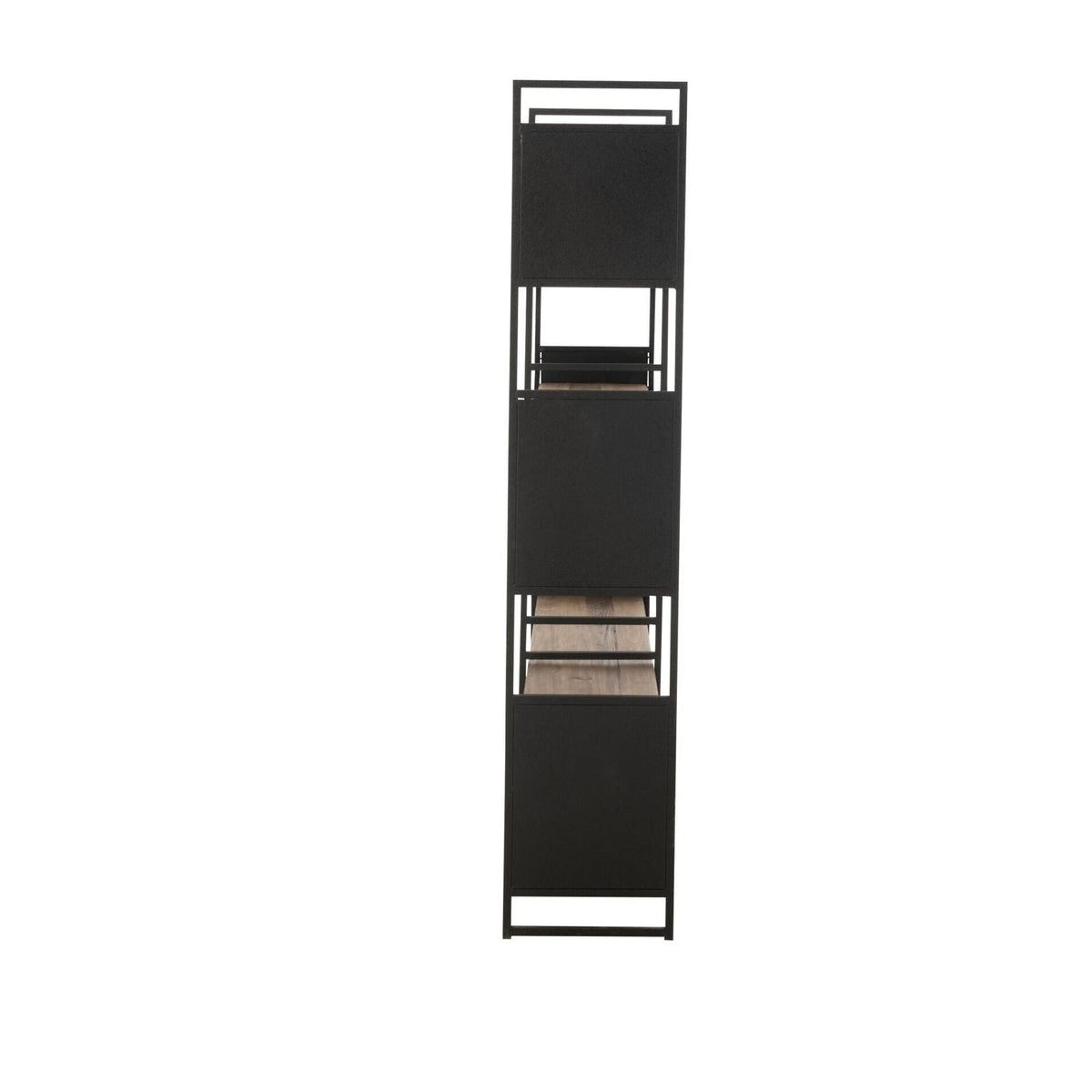 Stojak Rustykalny Drewno Recyklingowane Czarny/Naturalny Large J-Line