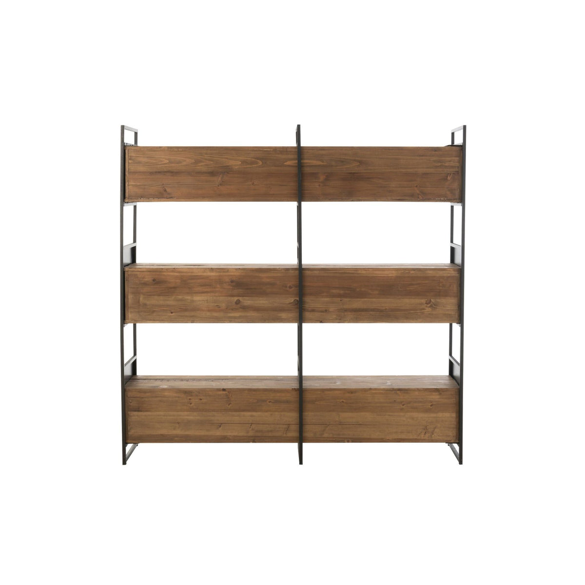 Stojak Rustykalny Drewno Recyklingowane Czarny/Naturalny Large J-Line
