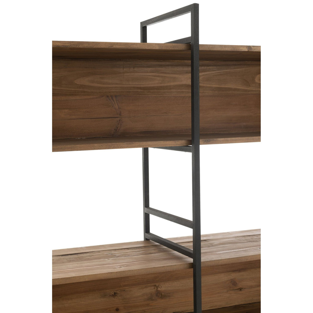 Stojak Rustykalny Drewno Recyklingowane Czarny/Naturalny Large J-Line