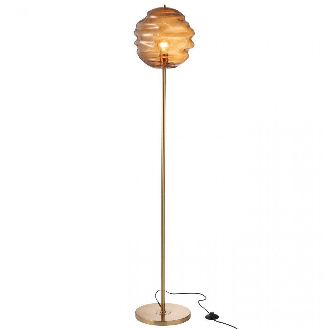 Lampa podłogowa Szklana Brązowa H156cm J-Line