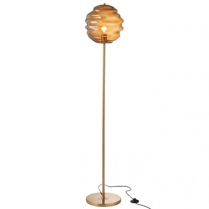 Lampa podłogowa Szklana Brązowa H156cm J-Line