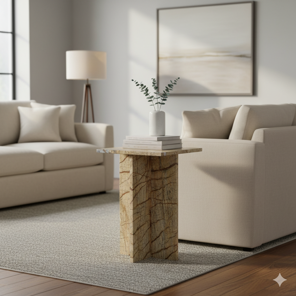 Stolik pomocniczy Seoul Marmur Bizar Raw Materials