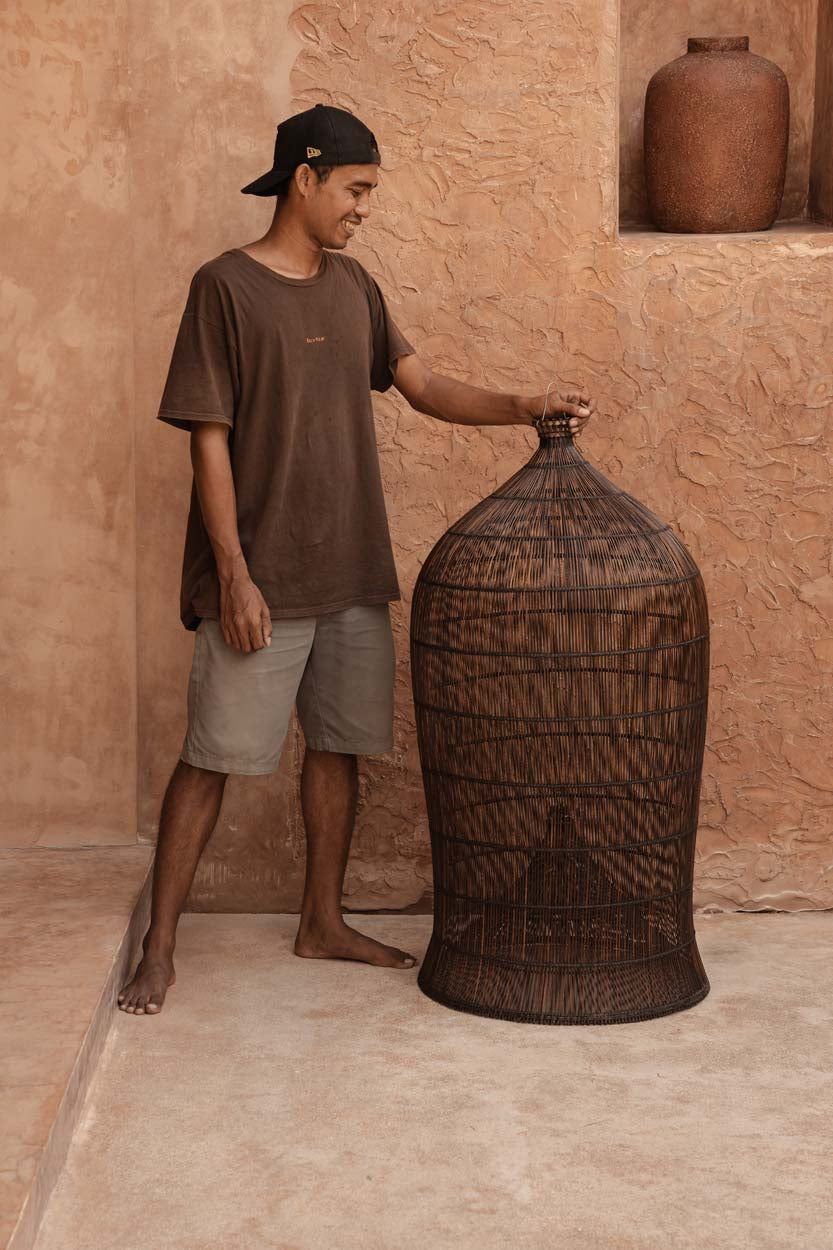 Lampa wisząca Woven Bell Ciemny Orzech XL Bazar Bizar