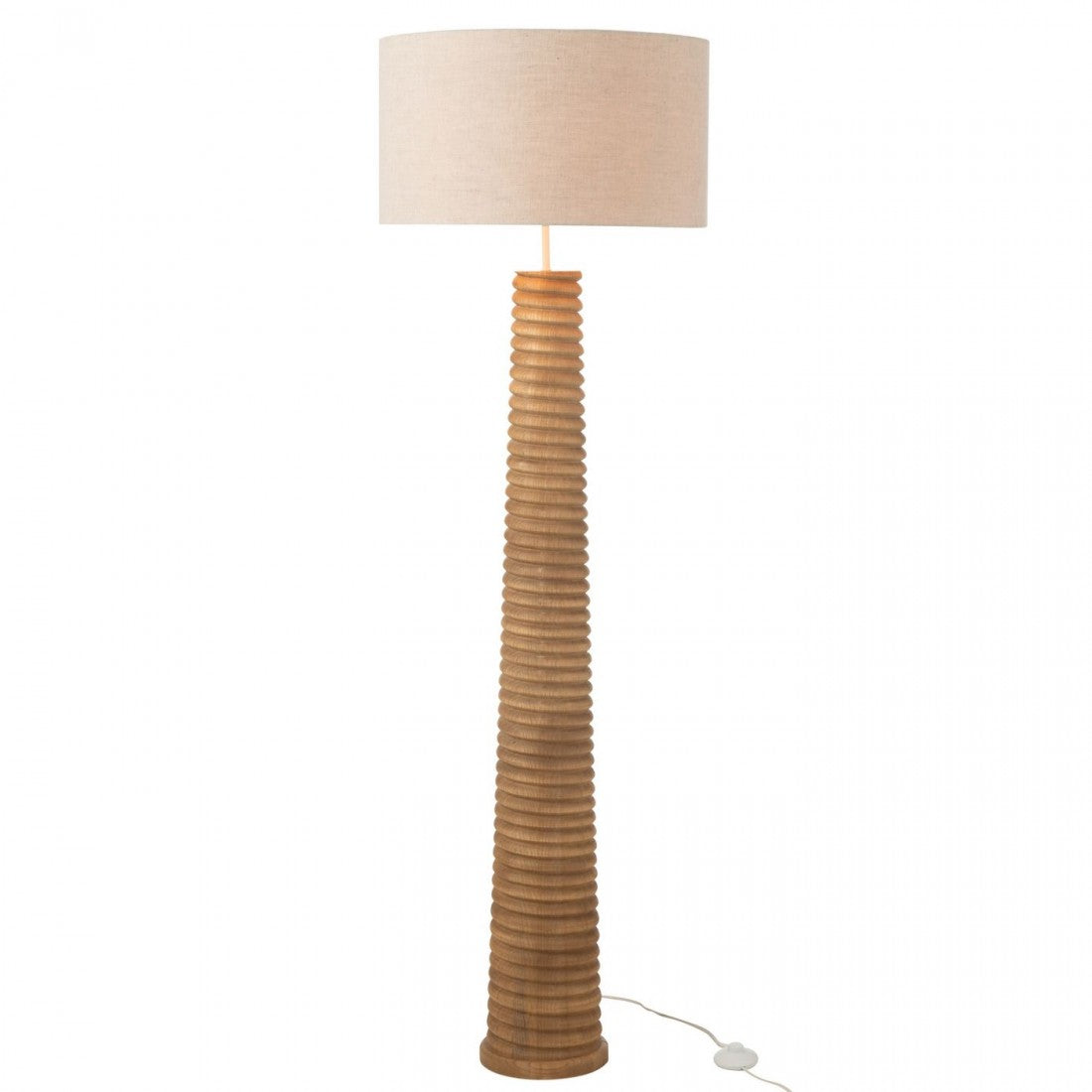 Lampa podłogowa z gwintem, drewno naturalne/szare, J-Line
