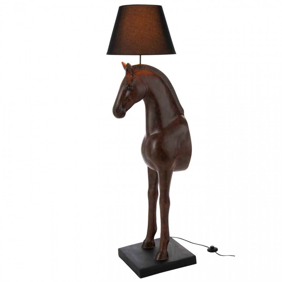 Lampa podłogowa Przednia część konia Poliresin Ciemnobrązowa J-Line