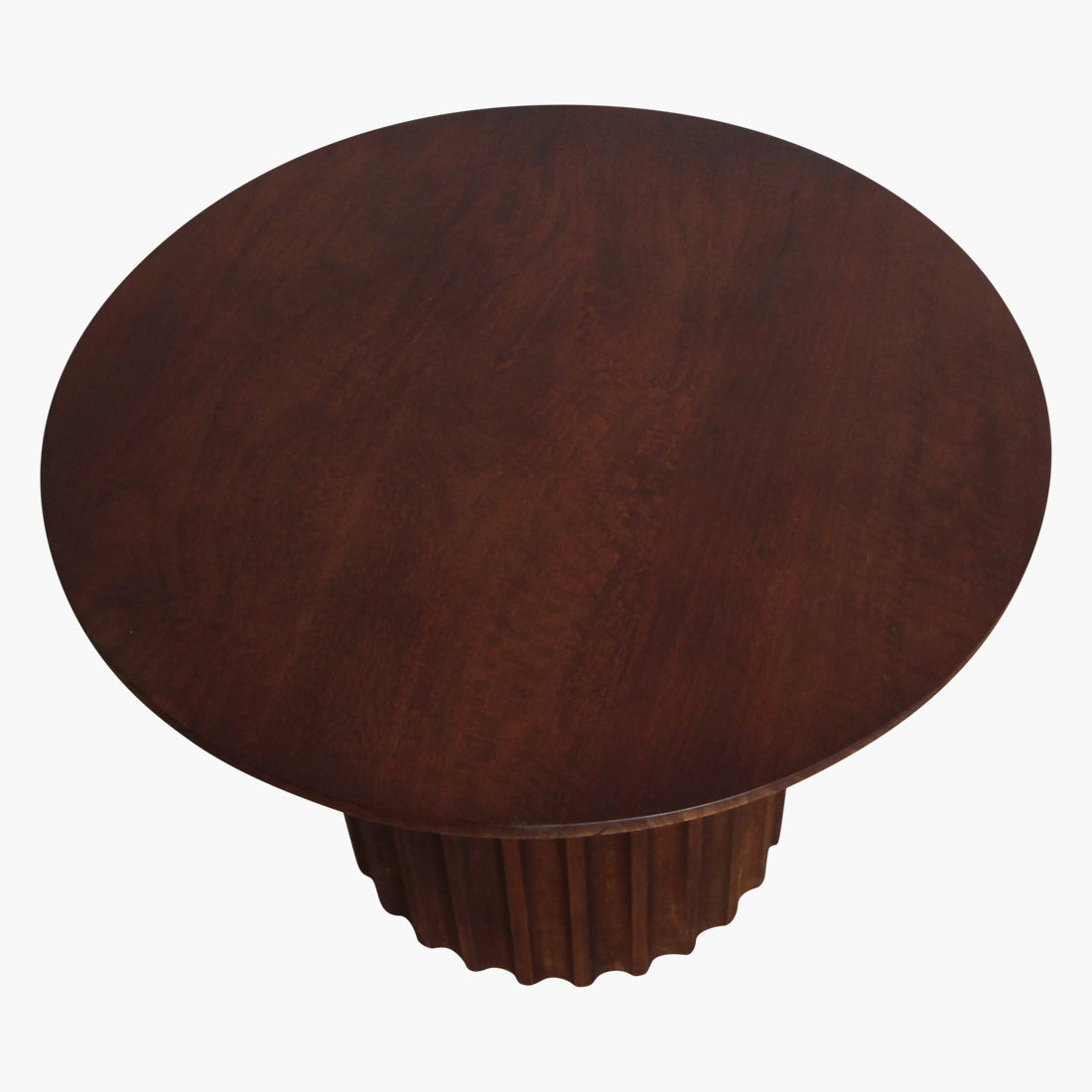 Stolik pomocniczy Bullnose Reversed Fluted Brązowy Ø55cm Raw Materials