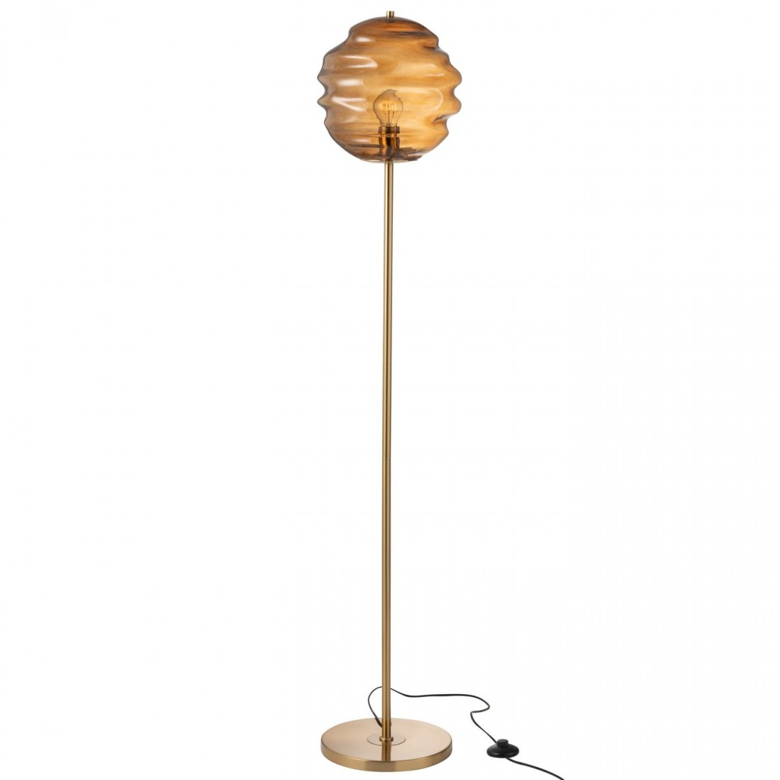 Lampa podłogowa Szklana Brązowa H156cm J-Line
