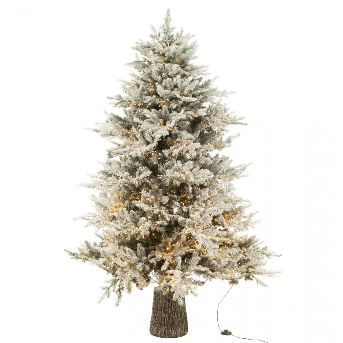 Choinka + śnieg 3000 światełek LED, plastik, biała, H 210 cm, J-Line