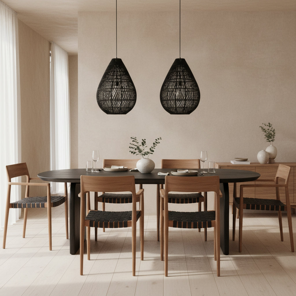 Lampa wisząca Maze Kropla Czarna Surowe Materiały