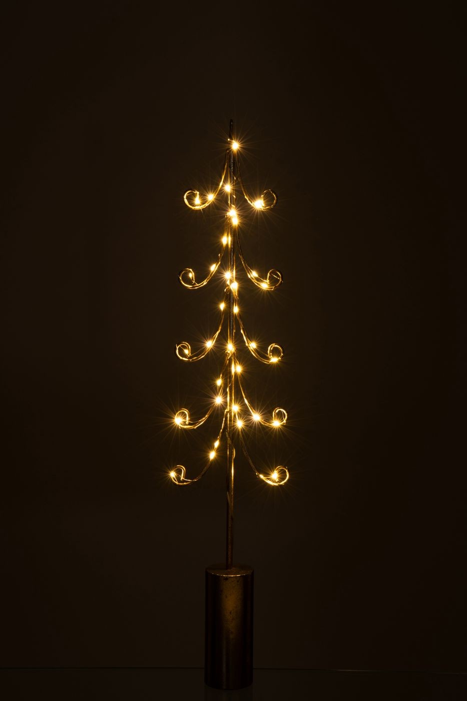 Lampa LED na wysokiej, cylindrycznej podstawie z żelaza w kolorze złotym, zestaw 3 szt. J-Line