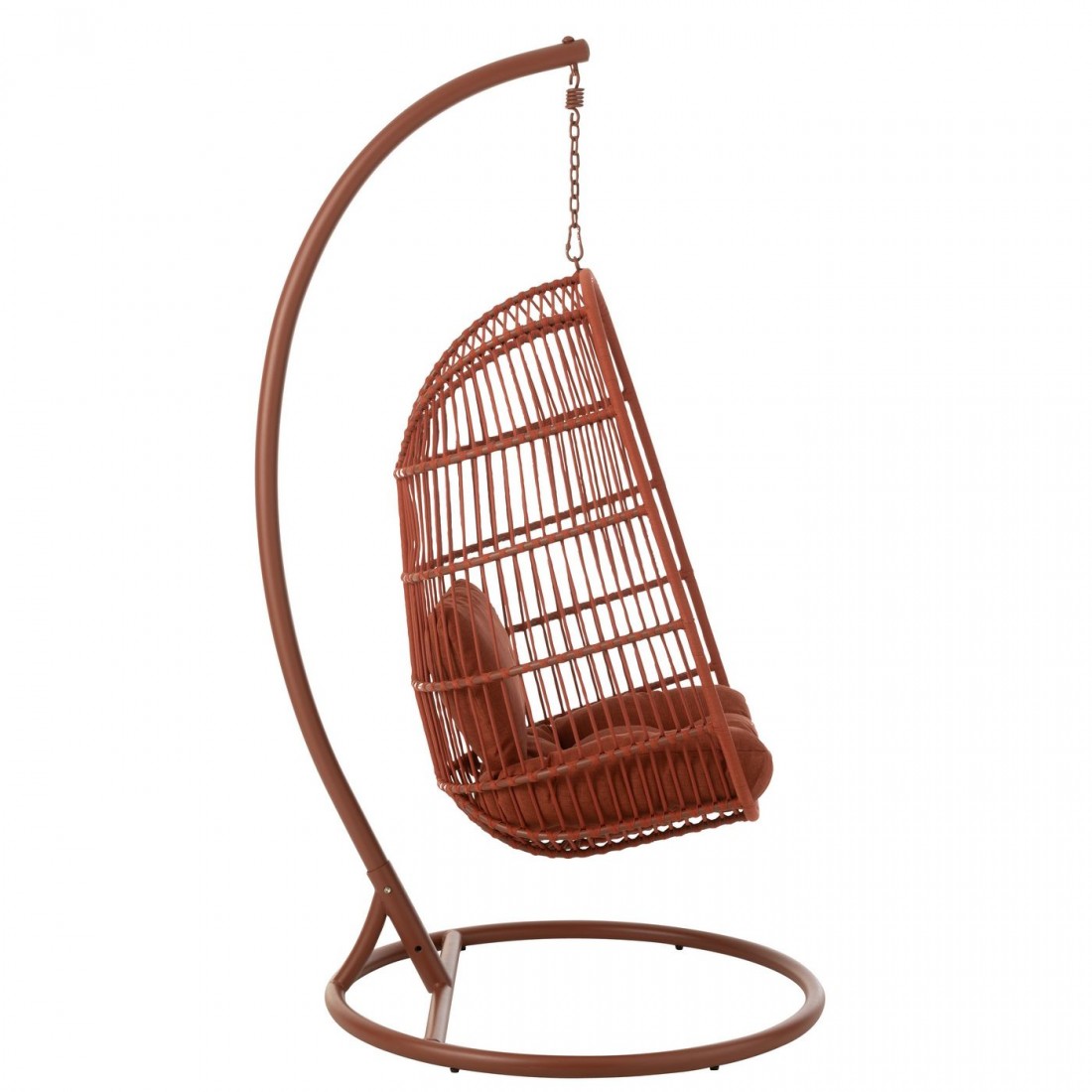 Krzesło wiszące Egga Metal/Lina Czerwone J-Line