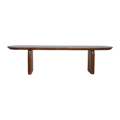 Ławka do jadalni Bullnose z brązowego drewna mango 200 cm Raw Materials