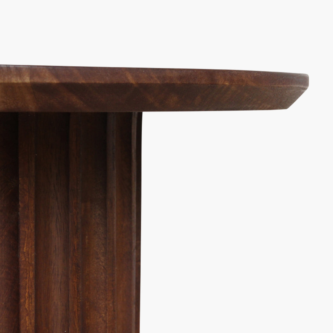 Stolik pomocniczy Bullnose Reversed Fluted Brązowy Ø55cm Raw Materials
