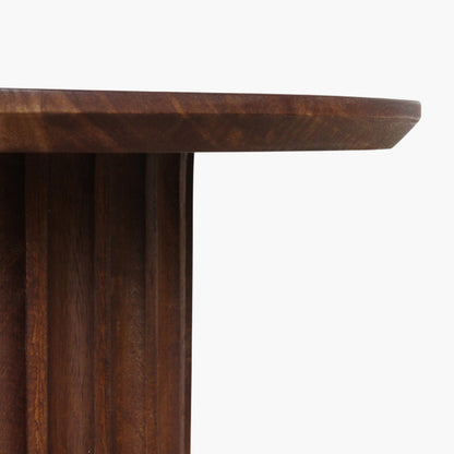 Stolik pomocniczy Bullnose Reversed Fluted Brązowy Ø55cm Raw Materials