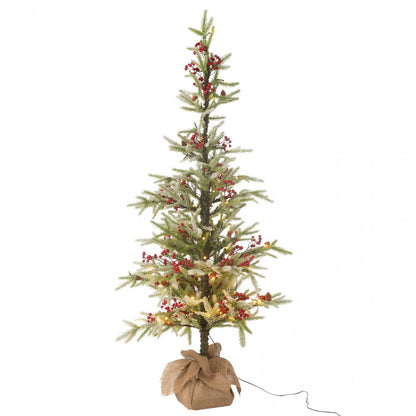 Choinka + Juta + Sztuczny Śnieg LED Zielony/Czerwony Large H150cm J-Line