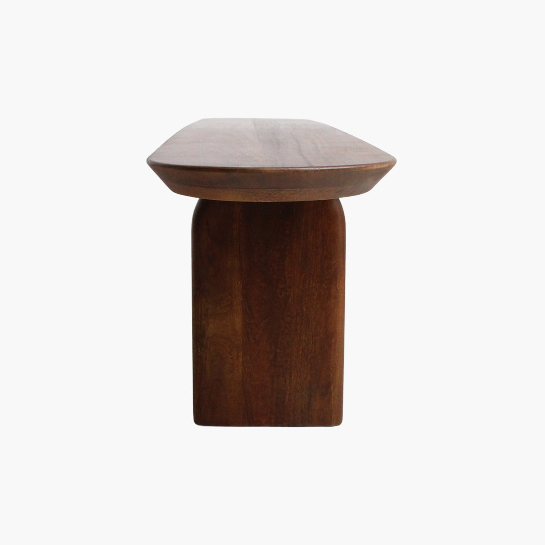 Ławka do jadalni Bullnose z brązowego drewna mango 200 cm Raw Materials