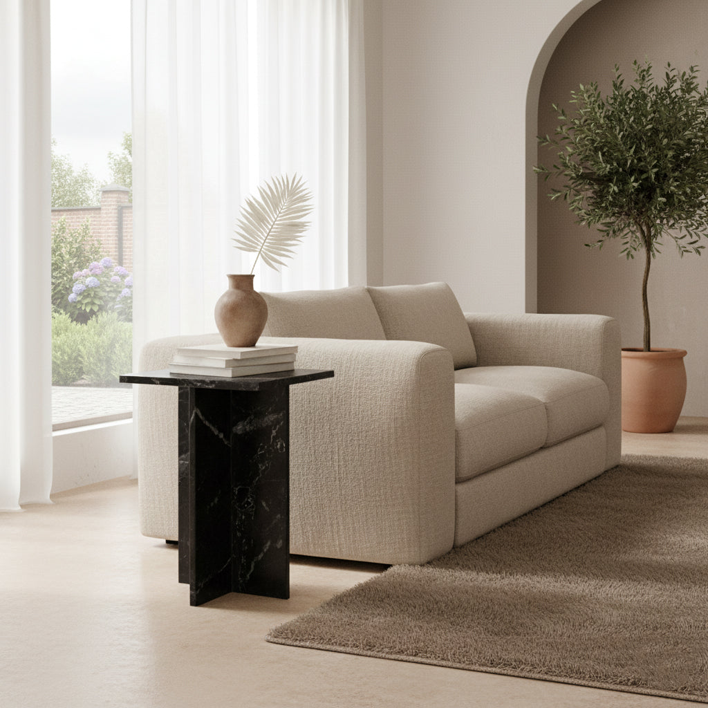 Stolik pomocniczy Shanghai Czarny Marmur Raw Materials