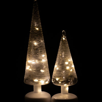 Lampa LED Boom z obrotowym szklanym kloszem, biała/przezroczysta, zestaw 2 szt. J-Line