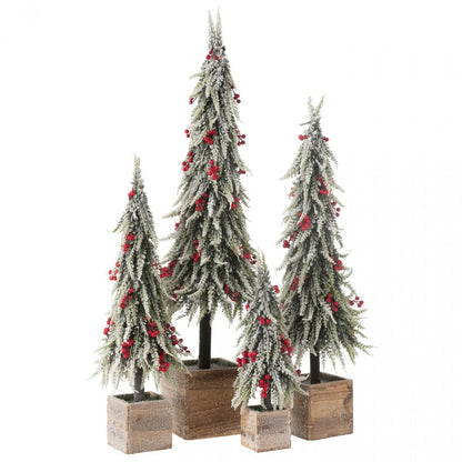 Choinka + Sztuczny Śnieg LED Zielony/Czerwony Large H75cm J-Line