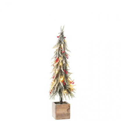 Choinka + Sztuczny Śnieg LED Zielony/Czerwony Large H75cm J-Line