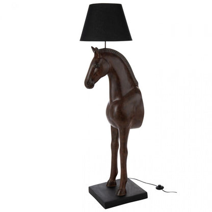 Lampa podłogowa Przednia część konia Poliresin Ciemnobrązowa J-Line