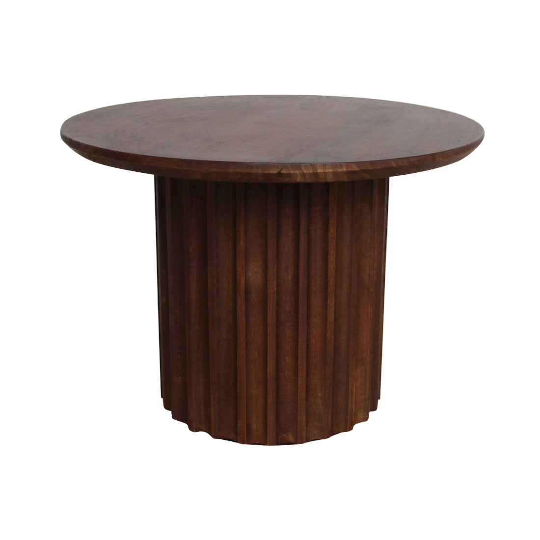 Stolik pomocniczy Bullnose Reversed Fluted Brązowy Ø55cm Raw Materials