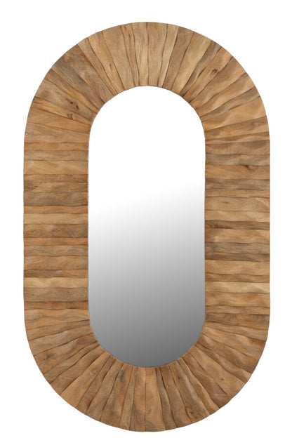 Lustro ścienne Curve owalne drewno naturalne 152x6x92cm J-Line