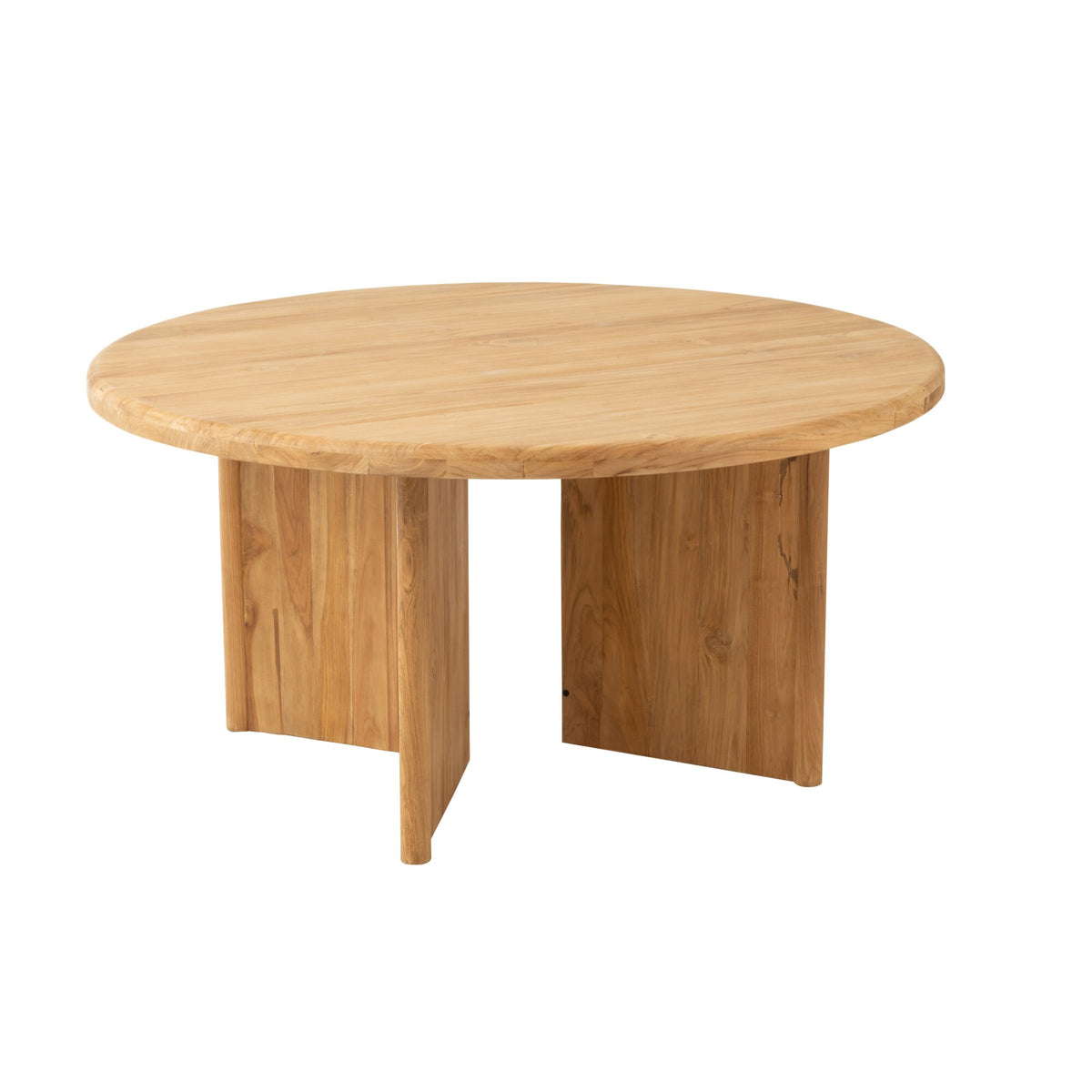 Okrągły stół do jadalni z naturalnego drewna tekowego Ø150 cm J-Line