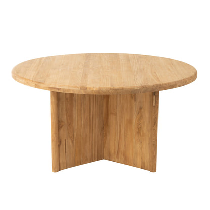 Okrągły stół do jadalni z naturalnego drewna tekowego Ø150 cm J-Line