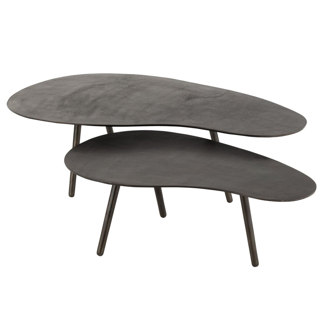 Salontafel Drop Aluminium/IJzer Zwart Large van J-Line, zwarte salontafel van aluminium, ander aanzicht