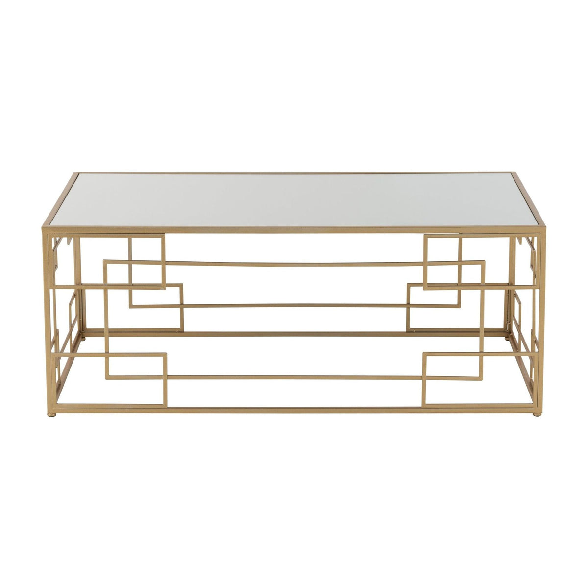 Stolik kawowy Lines Metal/Szkło Złoty J-Line