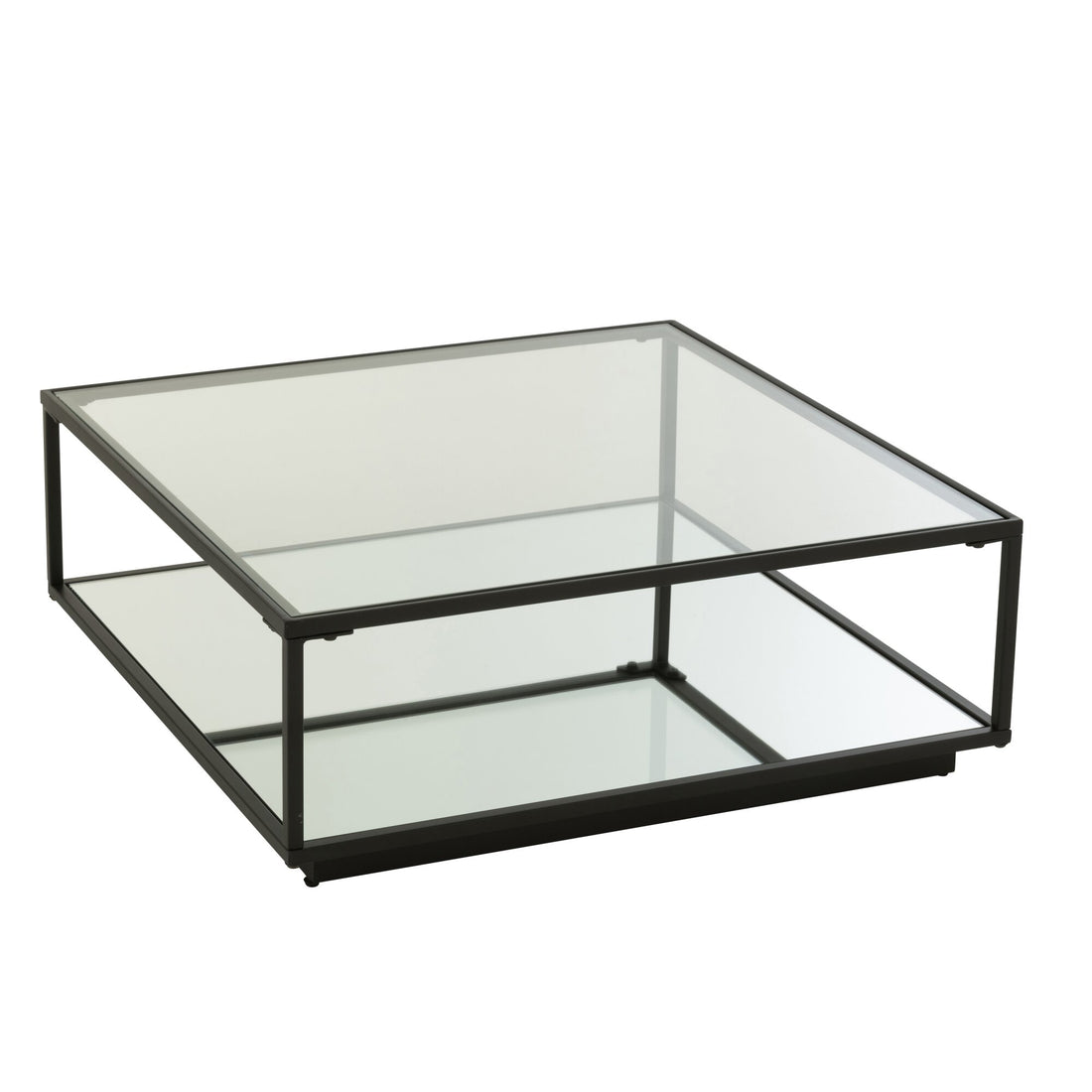 Stolik kawowy Metal/Szkło Czarny J-Line