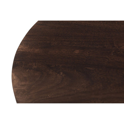 Detail van de nerf en de afgeronde bladrand in Walnut mangohout