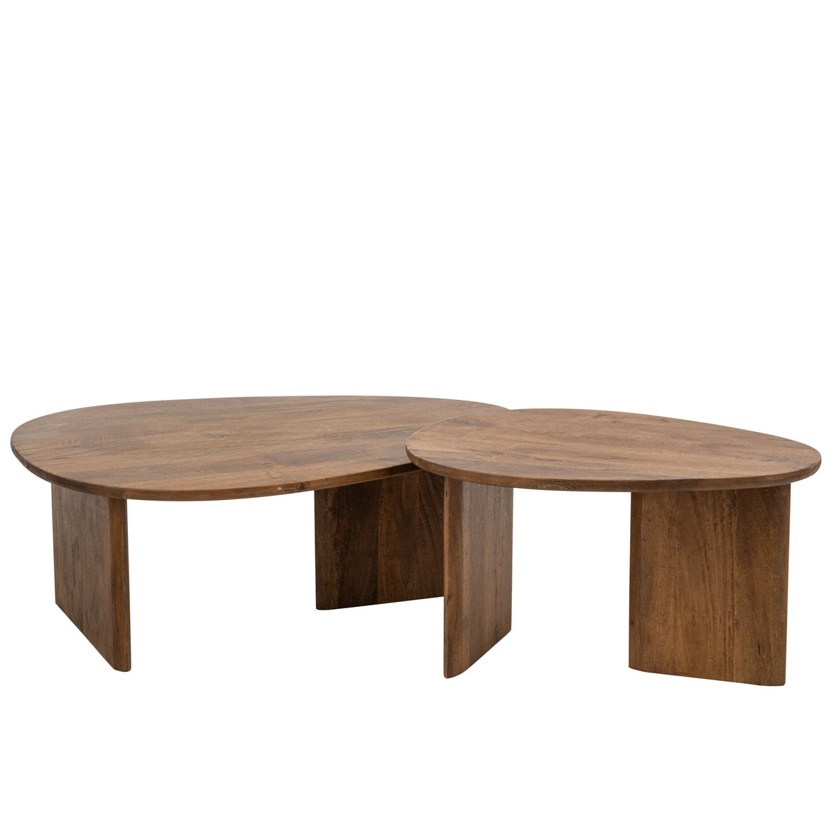 Zestaw 2 stolików kawowych z naturalnego drewna mango J-Line