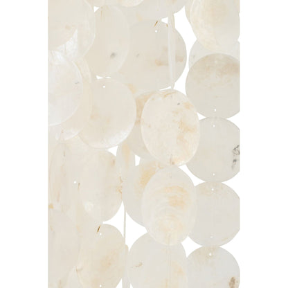 Lampa wisząca z muszli Capiz Biała Large Ø80cm x H250cm J-Line