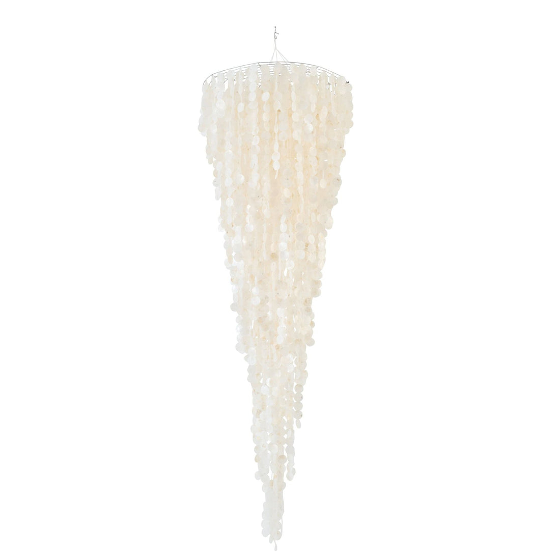 Lampa wisząca z muszli Capiz Biała Large Ø80cm x H250cm J-Line