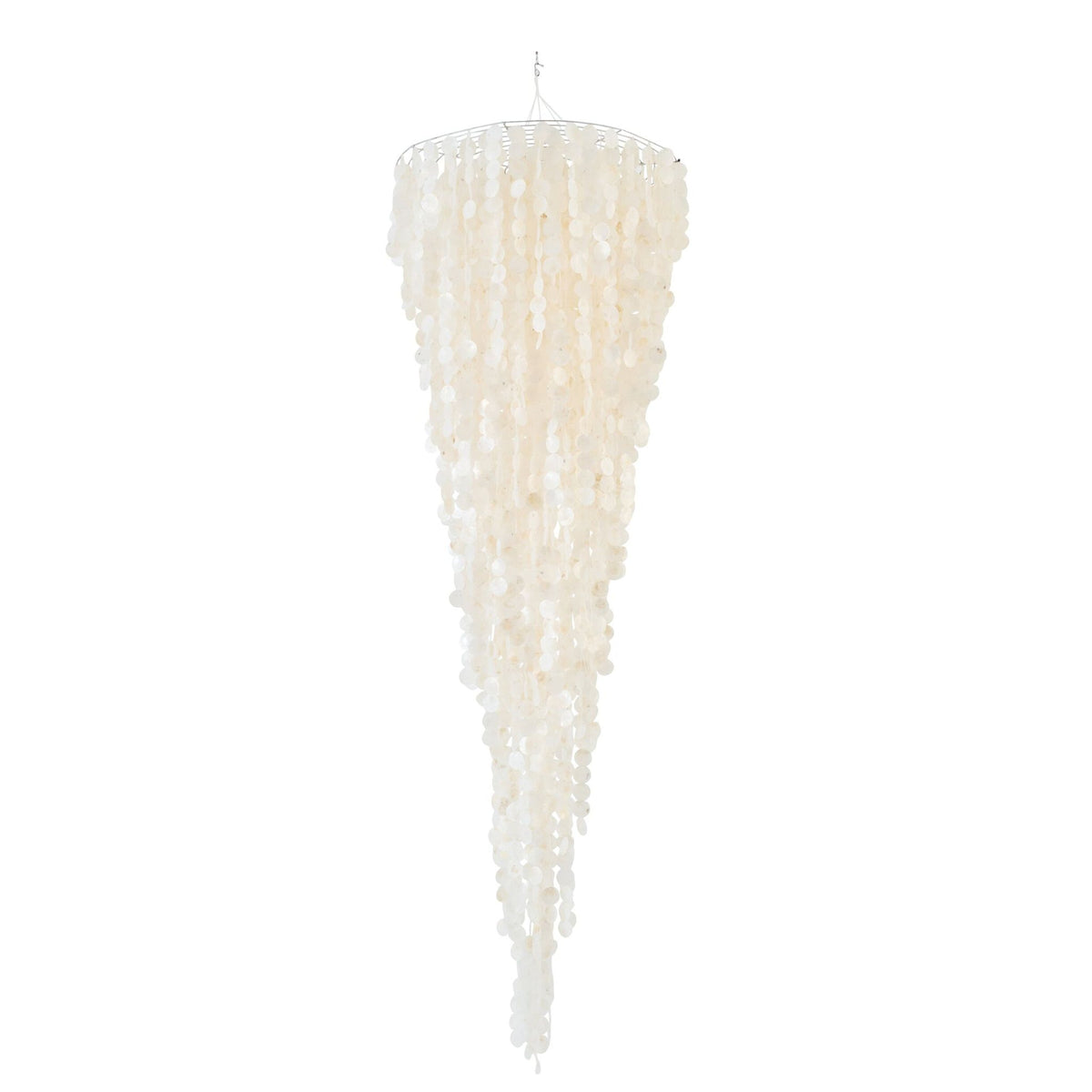 Lampa wisząca z muszli Capiz Biała Large Ø80cm x H250cm J-Line