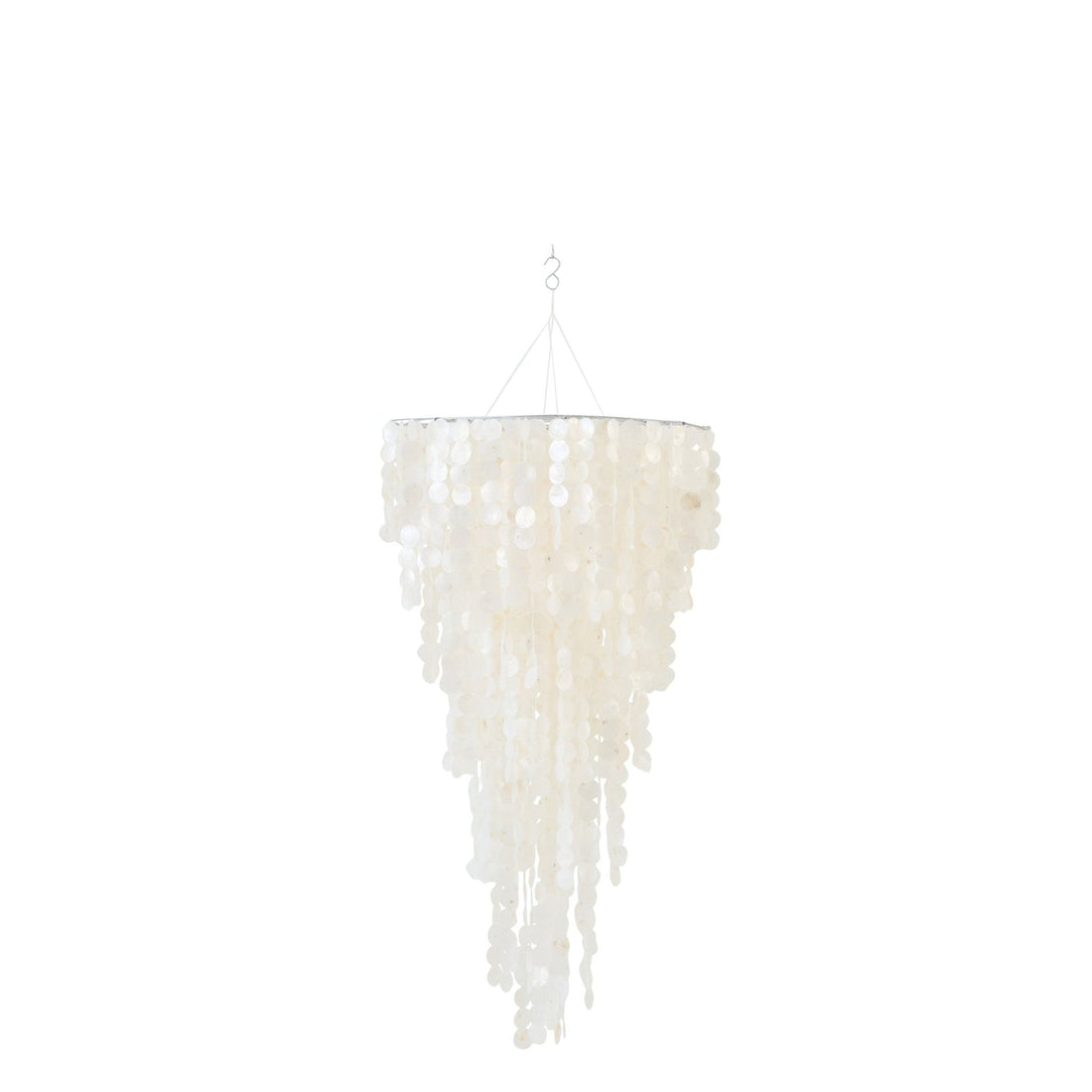 Lampa wisząca Capiz Biała Średnia Ø80cm x H150cm J-Line