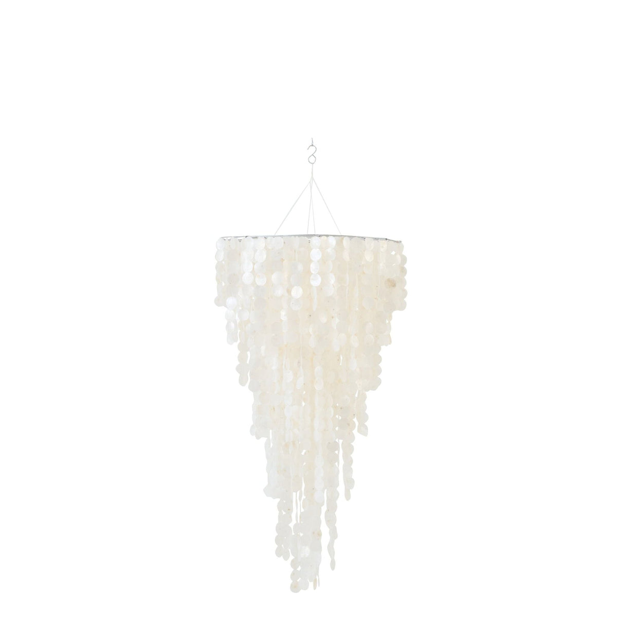 Lampa wisząca Capiz Biała Średnia Ø80cm x H150cm J-Line