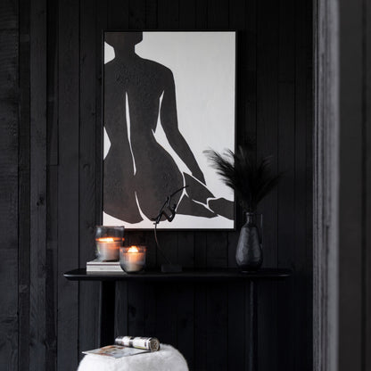 Schilderij Joy Dennenhout Zwart/Wit - Schilderij - J-Line - livinglovely.nl