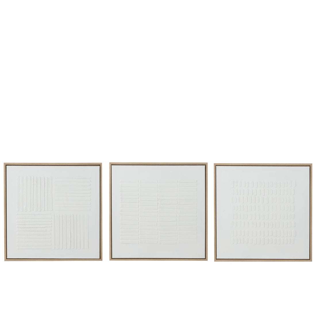 Zestaw 3 obrazów na płótnie Lines Canvas Biały J-Line