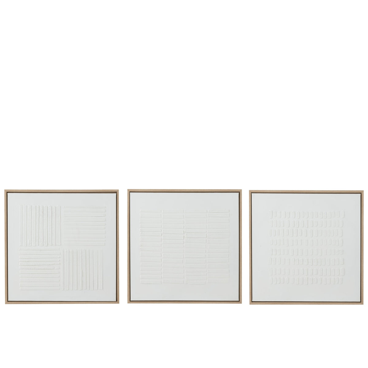 Zestaw 3 obrazów na płótnie Lines Canvas Biały J-Line