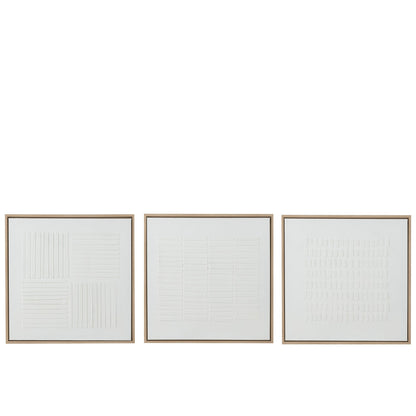 Zestaw 3 obrazów na płótnie Lines Canvas Biały J-Line