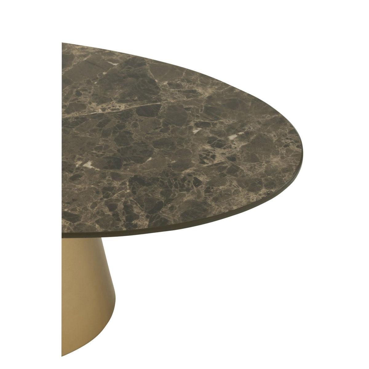 Set van 2 Bijzettafel Marmerlook IJzer Brons/Taupe J-Line