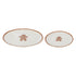 Set Van 2 Borden Cookie Dolomiet Wit/Caramel van J-Line, de complete set met beide borden naast elkaar op witte achtergrond