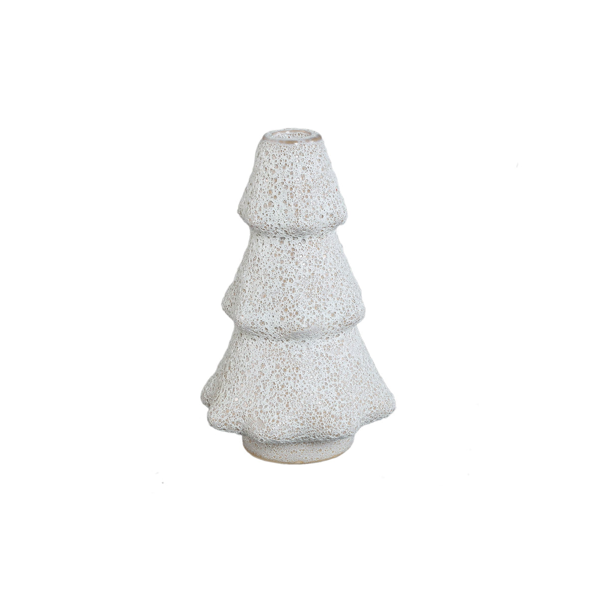 Set Van 2 Malin Kandelaars Kerstboom Keramiek Wit Hoekig van PTMD, Malin Kandelaar Large uit de set los op witte achtergrond