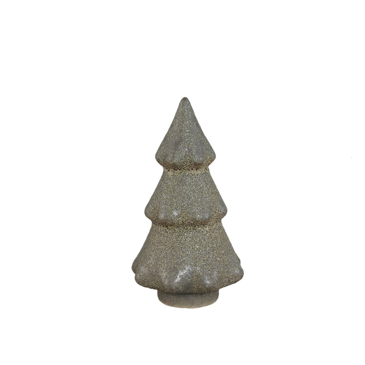 Set Van 2 Malin Kerstbomen Keramiek Groen Ruw van PTMD, Malin Kerstboom Large uit de set los op witte achtergrond