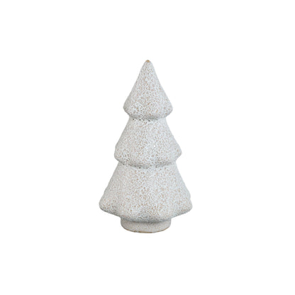 Set Van 2 Malin Kerstbomen Keramiek Wit Hoekig van PTMD, Malin Kerstboom Large uit de set los op witte achtergrond