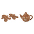 Set Van 2 Serveerschaal en Theepot Cookie Dolomiet van J-Line, de complete set met beide artikelen naast elkaar op witte achtergrond