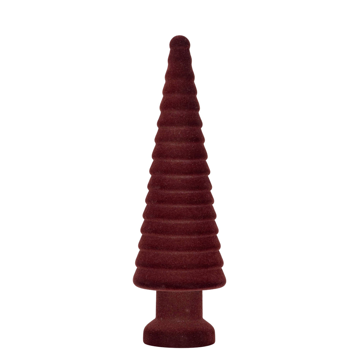 Set Van 3 Alezay Kerstbomen Glas Geribbeld Donkerbruin van PTMD, Alezay Kerstboom Large uit de set los op witte achtergrond